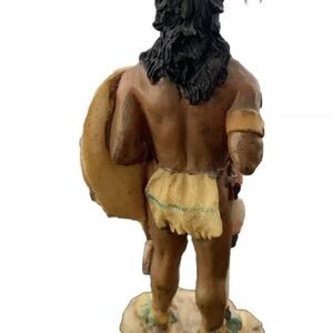 Small Native American Warrior With Headress & Spear Great Collectible